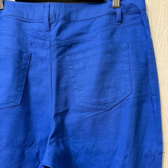 Jones New York Signature Women’s Blue Linen Blend Cropped Pants Size: 4 (EU 34) - Picture 6 of 8